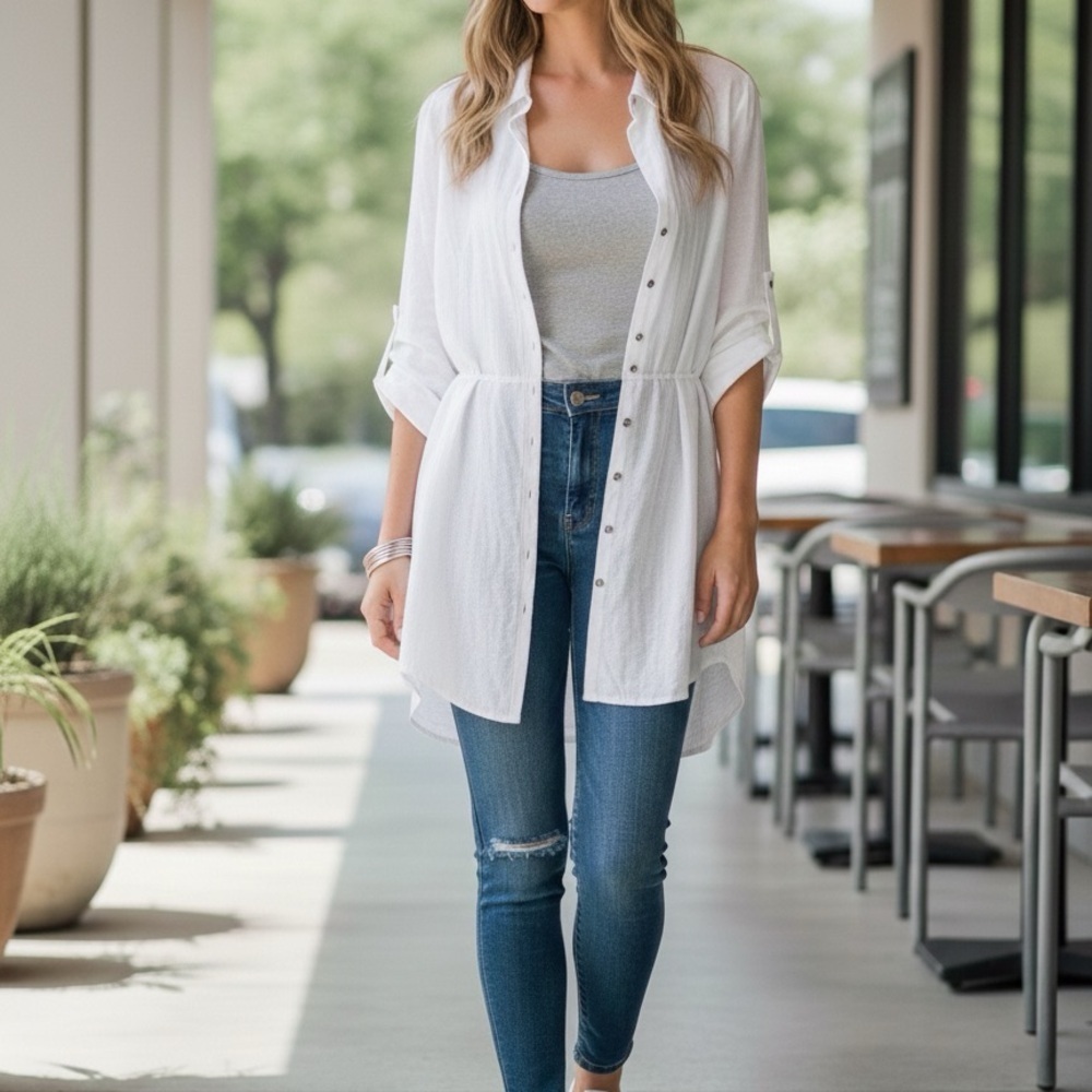 BUNDLE AND SAVE Suzy Shier White Asymmetrical Hem Size Medium